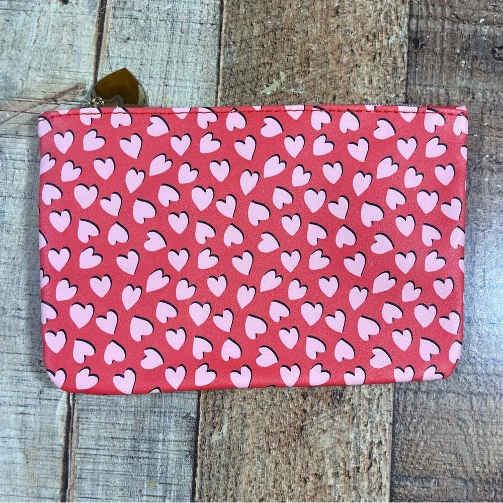 ipsy Heart Dream Clear Velvet Colorful Quilted Mauve Valentine Pink Makeup Bags